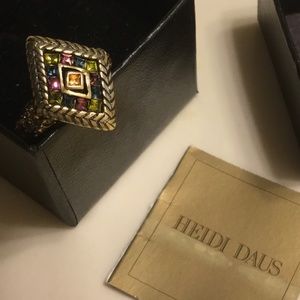Heidi Daus gold & multicolored ring, size 8